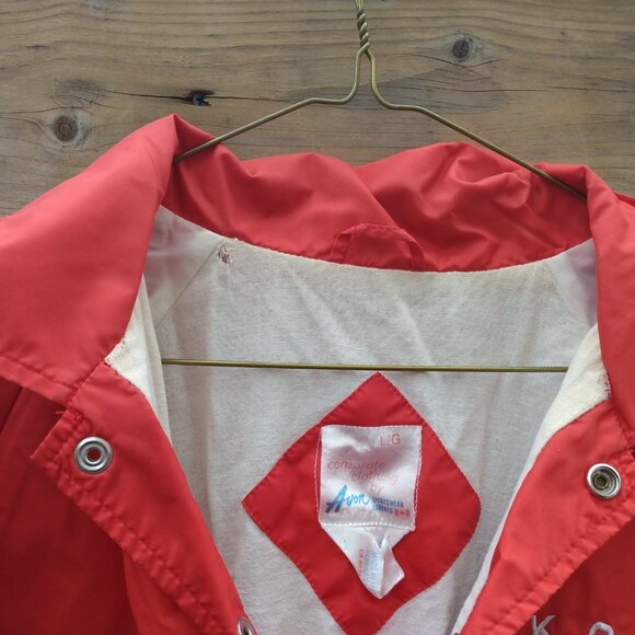 Vintage K.C.I. Raiders Nylon Jacket Kitchener High School Size Large DISTRESSED - Picture 9 of 12